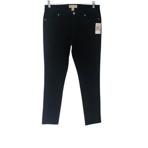 Michael Kors Velvet Corduroy Pants Black‎ Straight Leg Stretch Womens 6 NEW NWT
